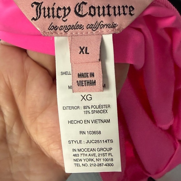 NWT Juicy Couture Pink Long Sleeve Rash Guard / Beach Cover-Up - XL - Picture 5 of 6